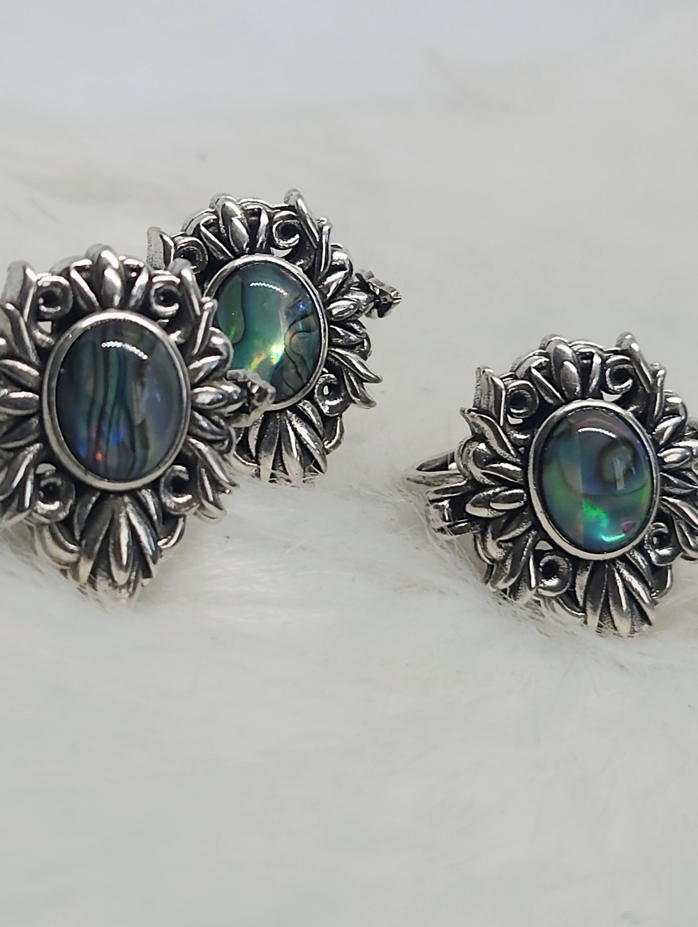 1 Pc Vintage Style Poison Ring | Abalone Shell Secret Compartment | Gothic Hinge - Picture 3 of 8